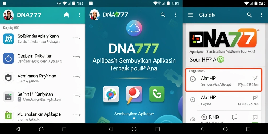 Tampilan antarmuka utama aplikasi DNA777 yang menawan dan fungsional.