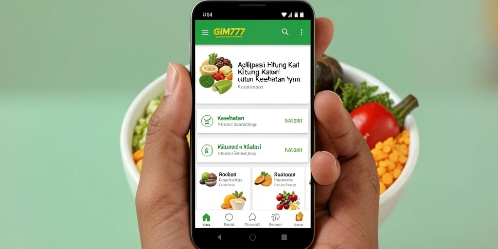 Antarmuka GIM777 yang sederhana dan informatif untuk menghitung kalori.