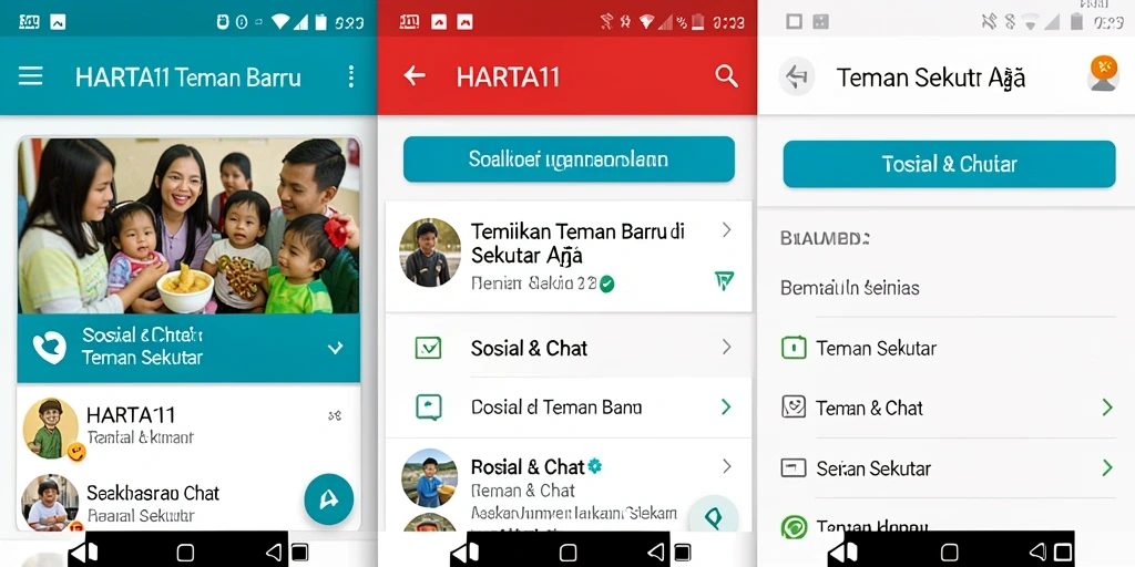 Antarmuka HARTA11 yang mudah digunakan untuk mencari teman baru.