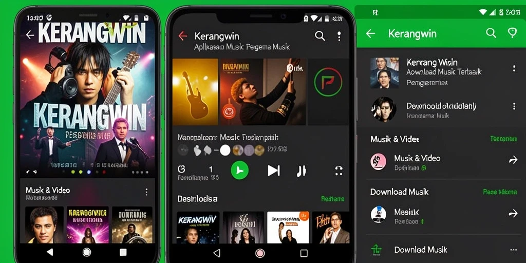 Tampilan antarmuka KERANGWIN yang sederhana dan fungsional untuk Download Musik.
