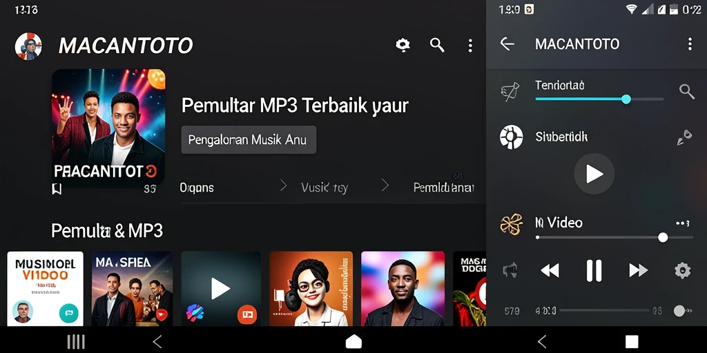 Antarmuka aplikasi Pemutar MP3 yang sederhana dan menarik.