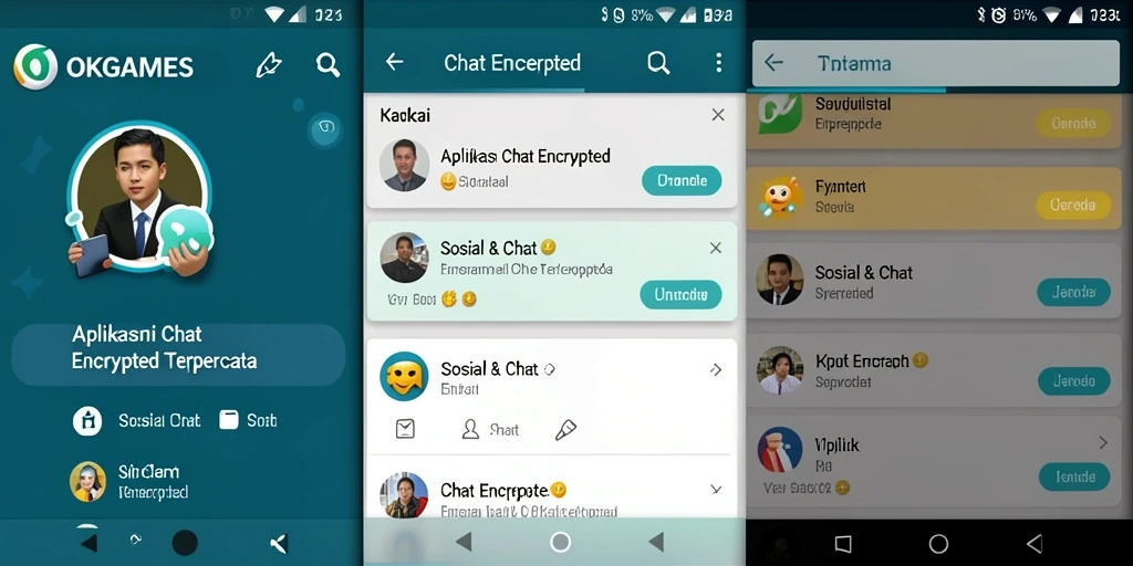 Tampilan antarmuka OKGAMES yang modern dan fungsional untuk Chat Encrypted.