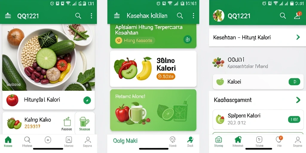 Tampilan antarmuka aplikasi Hitung Kalori QQ1221 yang user-friendly.
