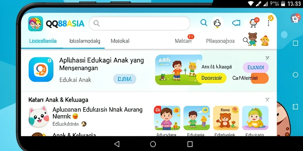 Tampilan antarmuka <strong>QQ88ASIA</strong> yang menarik dan interaktif untuk anak.