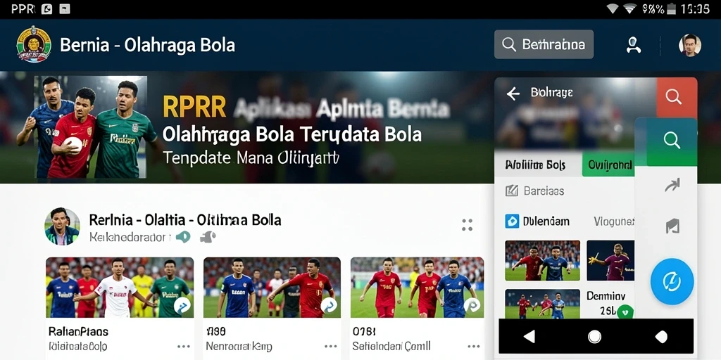 Antarmuka RPRR menampilkan berita olahraga bola secara menarik.