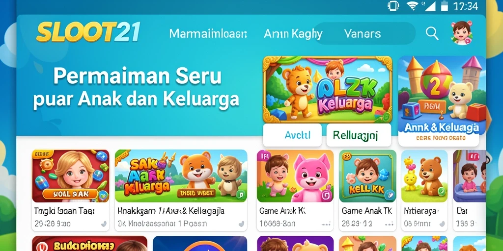 Antarmuka SLOT21 yang cerah dan ramah anak.