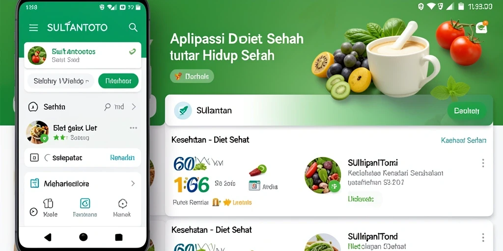 Antarmuka SULTANTOTO yang intuitif dan menarik untuk Diet Sehat.