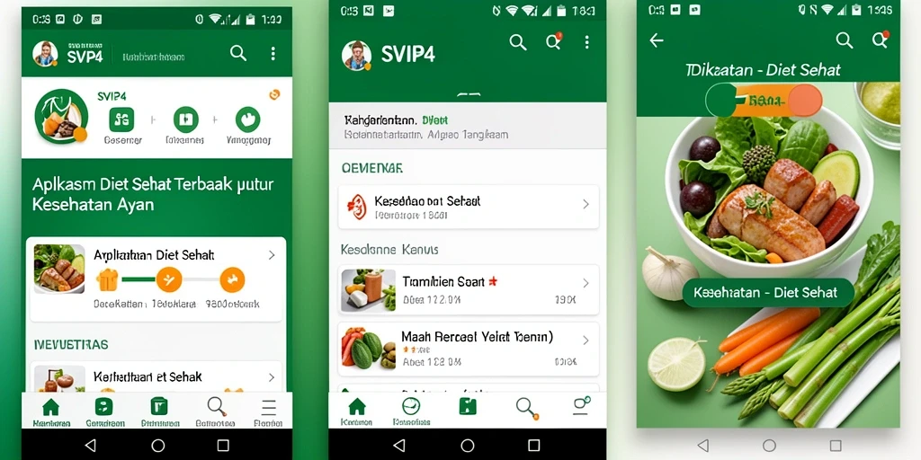 Tampilan antarmuka SVIP4 yang menarik untuk Diet Sehat.