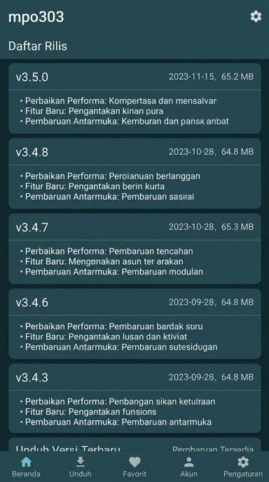Riwayat Versi mpo303 untuk Pengguna Android